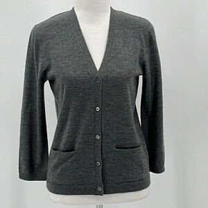 Neiman Marcus The Cashmere Collection Cardigan in Heather Grey - NEW - Small
